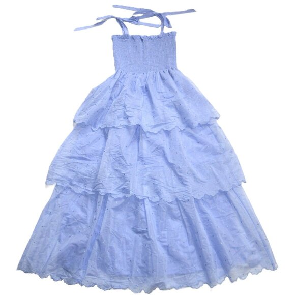 NWT Hill House Elise Nap in Hyacinth Organza Dot Smocked Maxi Dress XS - Picture 2 of 11